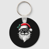 Santa Claus Face Sungles With Hat Beard Christmas Sleutelhanger (Voorkant)