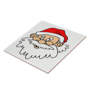 SANTA CLAUS FACE TEGELTJE