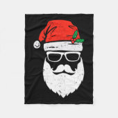Santa Claus Face Zonnebrillen met Petten baard Ker Fleece Deken (Voorkant)