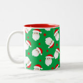 Santa Claus Faces Christmas Coffee Mug Xmas Cup Tweekleurige Koffiemok (Links)