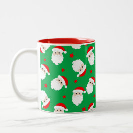 Santa Claus Faces Christmas Coffee Mug Xmas Cup Tweekleurige Koffiemok