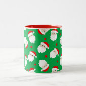 Santa Claus Faces Christmas Coffee Mug Xmas Cup Tweekleurige Koffiemok (Center)