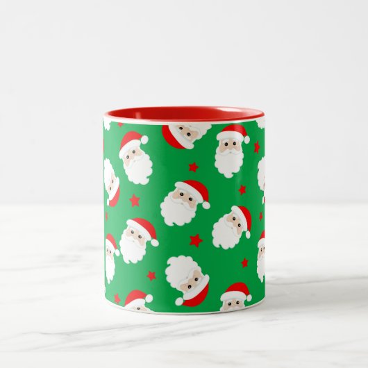 Santa Claus Faces Christmas Coffee Mug Xmas Cup Tweekleurige Koffiemok (Center)