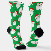 Santa Claus Faces Christmas Gift Printed Sokken (Gebogen)