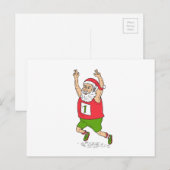 Santa Claus Father Christmas Running Marathon Cart Feestdagenkaart (Voorkant / Achterkant)