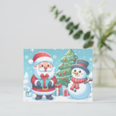 Santa Claus Feestdagenkaart (Staand voorkant)