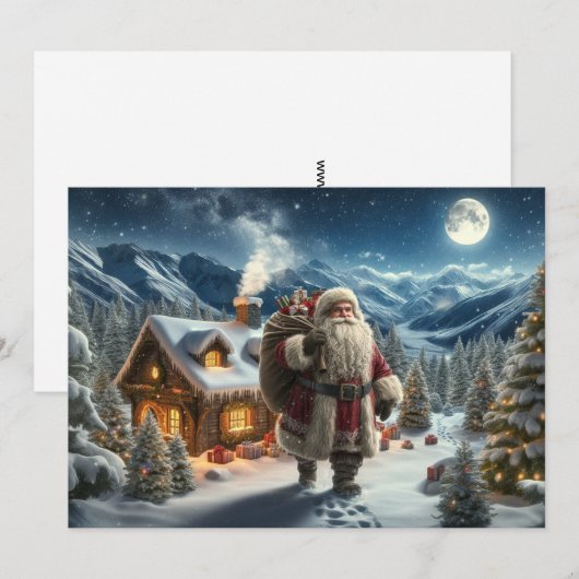 Santa Claus Feestdagenkaart (Voorkant / Achterkant)