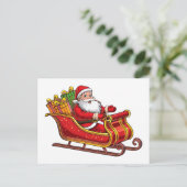 Santa claus feestdagenkaart (Staand voorkant)