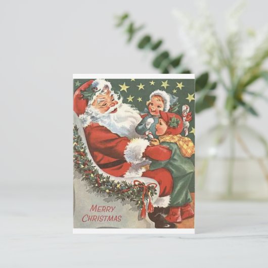 Santa Claus Feestdagenkaart (Staand voorkant)