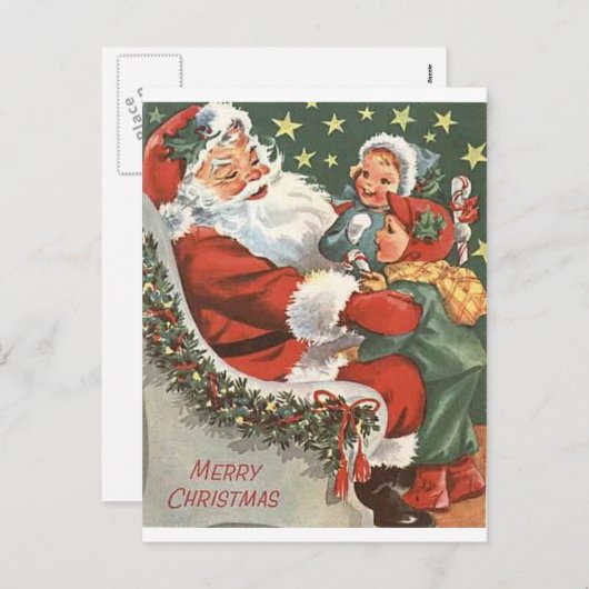 Santa Claus Feestdagenkaart (Voorkant / Achterkant)