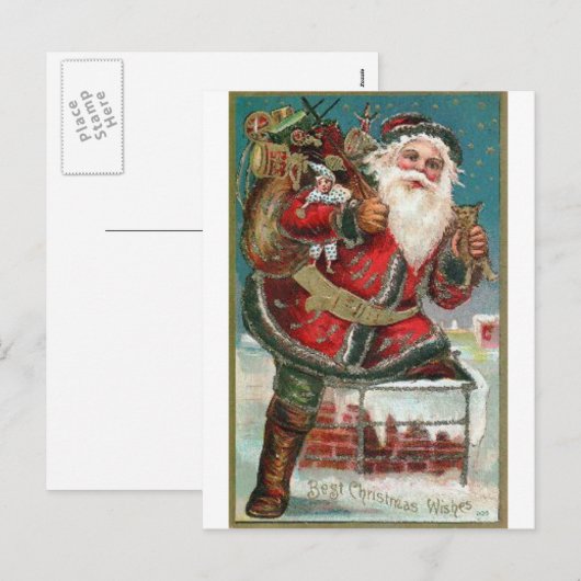 Santa Claus Feestdagenkaart (Voorkant / Achterkant)