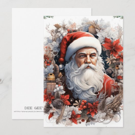 Santa Claus Feestdagenkaart (Voorkant / Achterkant)