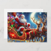 Santa Claus Feestdagenkaart (Voorkant / Achterkant)