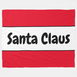 SANTA CLAUS Feestelijke Retro Helder Rood Witte St Fleece Deken