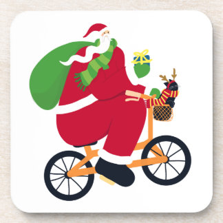 Santa Claus fiets Bier Onderzetter
