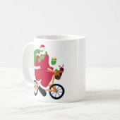 Santa Claus fiets Koffiemok (Voorkant links)