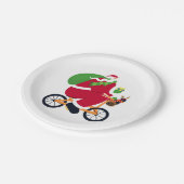 Santa Claus fiets Papieren Bordje (Gekanteld)