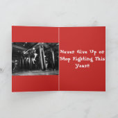 Santa Claus Fighter Feestdagen Kaart (Binnen)