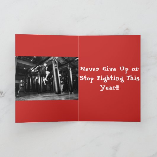 Santa Claus Fighter Feestdagen Kaart (Binnen)