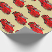 Santa Claus Firefighter Fire Truck Cadeaupapier (Hoek)