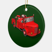 Santa Claus Fireman in Fire Truck Keramisch Ornament (Links)