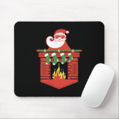 Santa Claus Fireplace Cket Funny Christmas Muismat (Met muis)