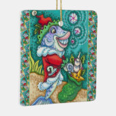 SANTA CLAUS FISH TALES, STARFISH, BAG VAN SEASHELL KERAMISCH ORNAMENT (Rechts)