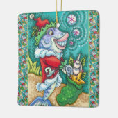 SANTA CLAUS FISH TALES, STARFISH, BAG VAN SEASHELL KERAMISCH ORNAMENT (Links)