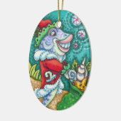 SANTA CLAUS FISH TALES, STARFISH, BAG VAN SEASHELL KERAMISCH ORNAMENT (Links)