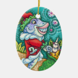 SANTA CLAUS FISH TALES, STARFISH, BAG VAN SEASHELL KERAMISCH ORNAMENT