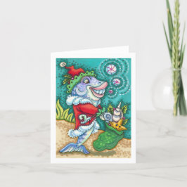 SANTA CLAUS FISH TALES, STARFISH, SEASHELLS blanco Kaart