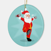 Santa Claus fitnessoefeningen Keramisch Ornament (Links)