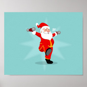 Santa Claus fitnessoefeningen Poster