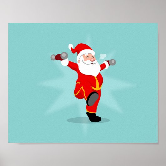 Santa Claus fitnessoefeningen Poster (Voorkant)