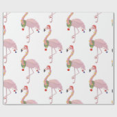 santa claus flamingo cadeaupapier (Vlak)