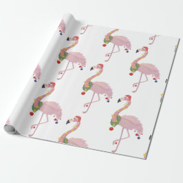 santa claus flamingo cadeaupapier