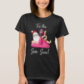 Santa Claus Flamingo Float is het Zee Sun Christm T-shirt (Voorkant)