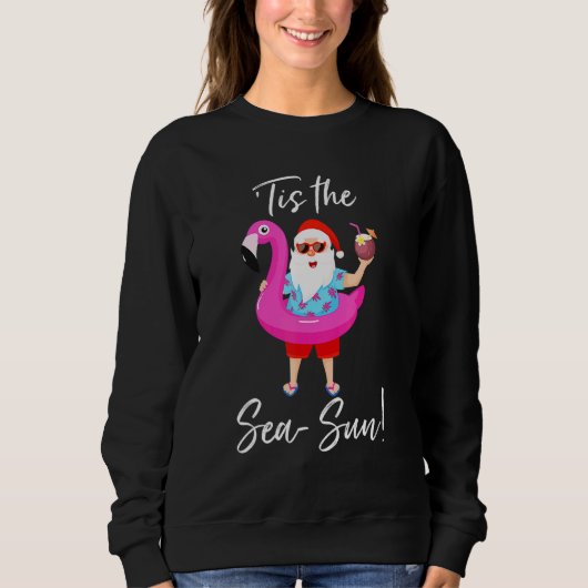 Santa Claus Flamingo Float is het Zee Sun Christm Trui (Voorkant)