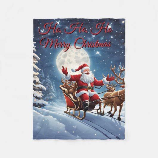 Santa Claus Fleece Blanket Deken (Voorkant)