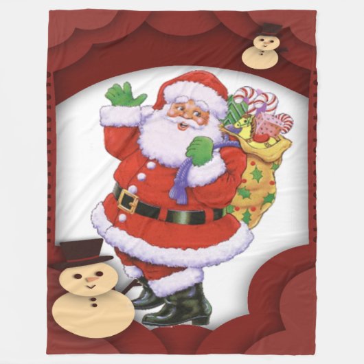 Santa Claus Fleece Deken (Voorkant)