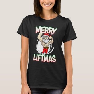 Santa Claus Flexing Merry Flex Mas Beard Gezegde d T-shirt