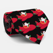 Santa-Claus-Flying-A-Plane-and-Waving Stropdas (Opgerold)