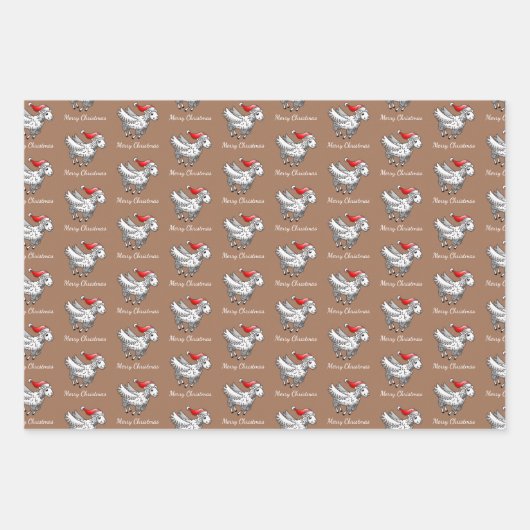 Santa Claus Flying Christmas Sheep Inpakpapier Vel (Voorkant 3)