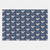 Santa Claus Flying Christmas Sheep Inpakpapier Vel (Voorkant)