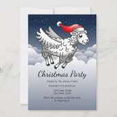 Santa Claus Flying Christmas Sheep Kaart (Voorkant)