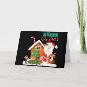 Santa Claus Folded Holiday Card Feestdagen Kaart