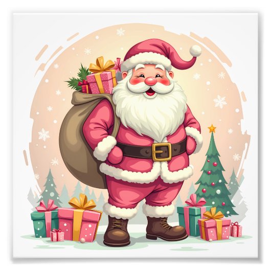 Santa Claus Foto Afdruk (Voorkant)