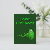 Santa Claus Frog Feestdagenkaart (Staand voorkant)