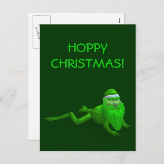Santa Claus Frog Feestdagenkaart (Voorkant / Achterkant)