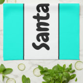 SANTA CLAUS Fun Feestelijke Bright Mint White Stri Theedoek (Gevouwen)